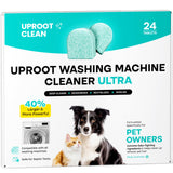 Uproot Clean Washing Machine Cleaner Tablets Ultra - 40% Stronger Formula: Designed for Pet Owners, Remove Residue, Grime & Odors, Compatible with HE