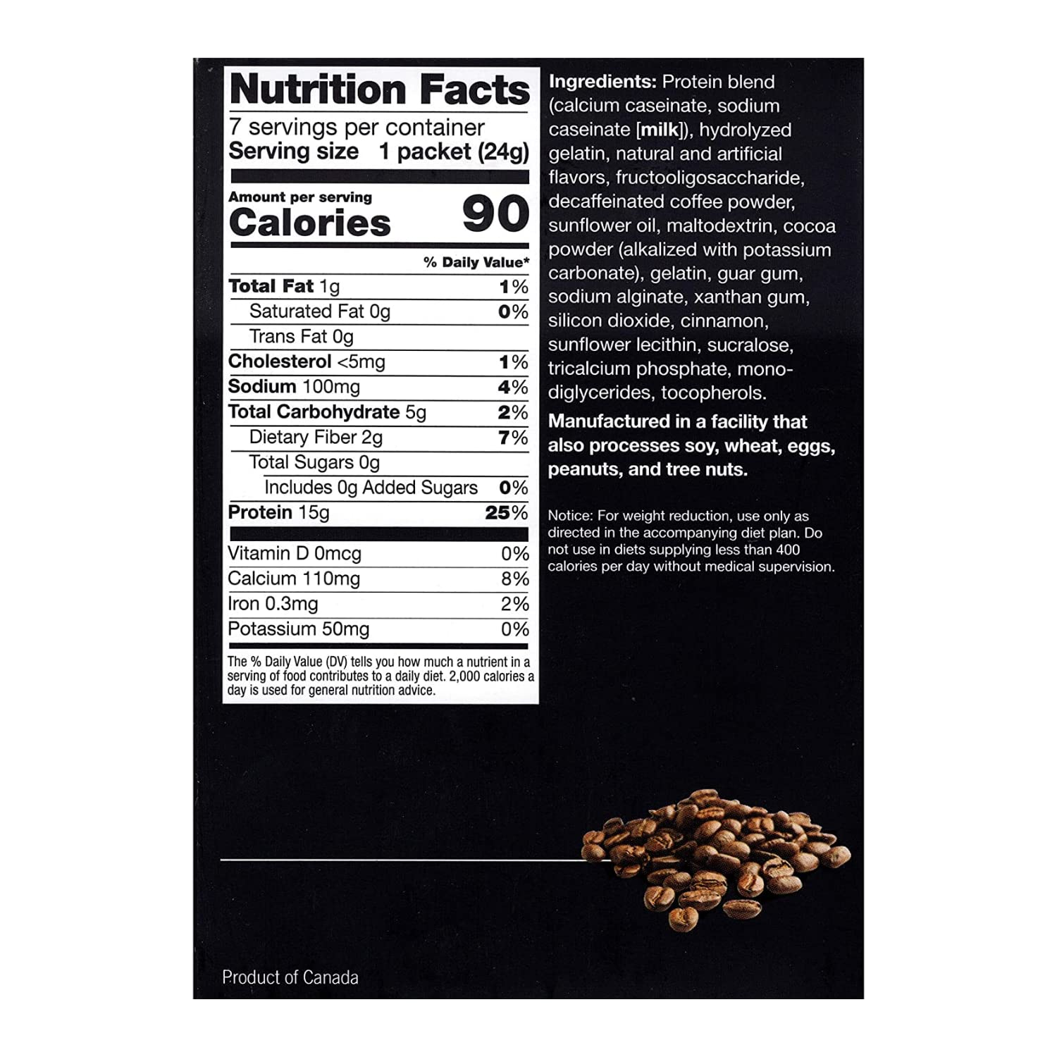 ProtiFit - High Protein Decaf Cappuccino Drink Mix,15g Protein, Low Calorie, Low Carb, Low Fat, Low Sugar, Cholesterol Free, Ideal Protein Compatible