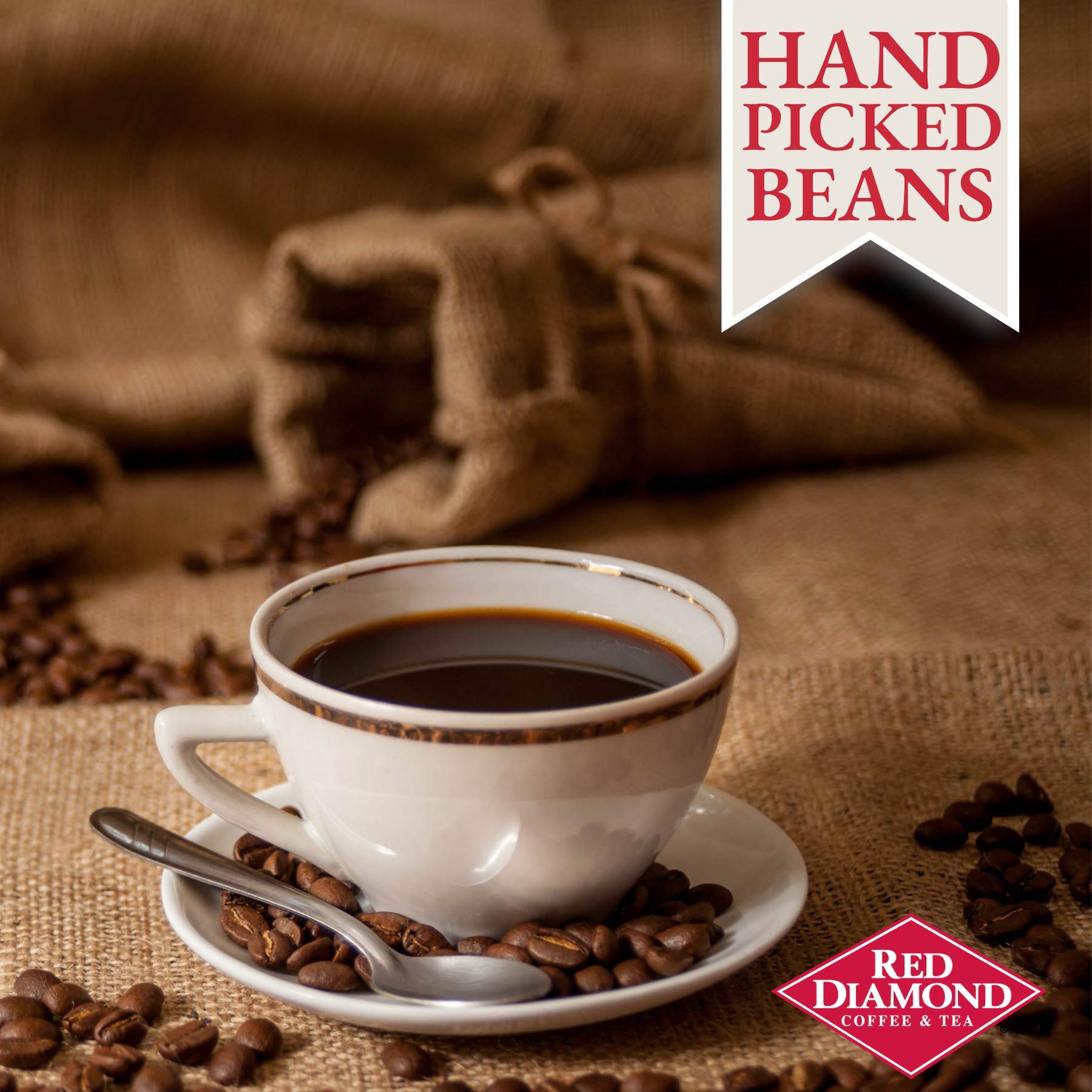 Red Diamond Ground Coffee | Breakfast Blend | Medium Roast | 100% Premium Arabica Beans | Rich & Flavorful Taste | 22 Ounce Resealable Can