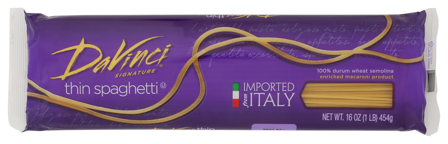 DaVinci Thin Spaghetti Pasta - Case of 20 - 16 oz.