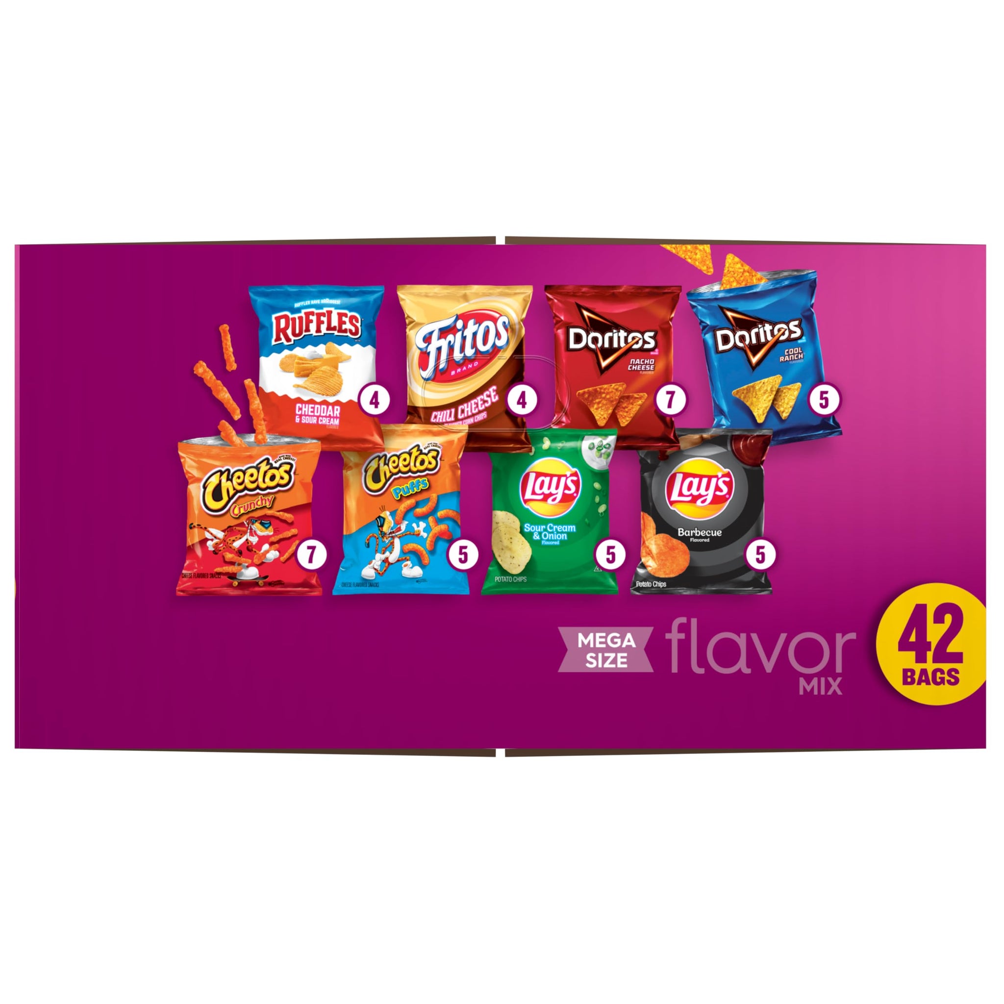 Frito-Lay Flavor Mix Mega Size Variety Pack, (42 Pack)