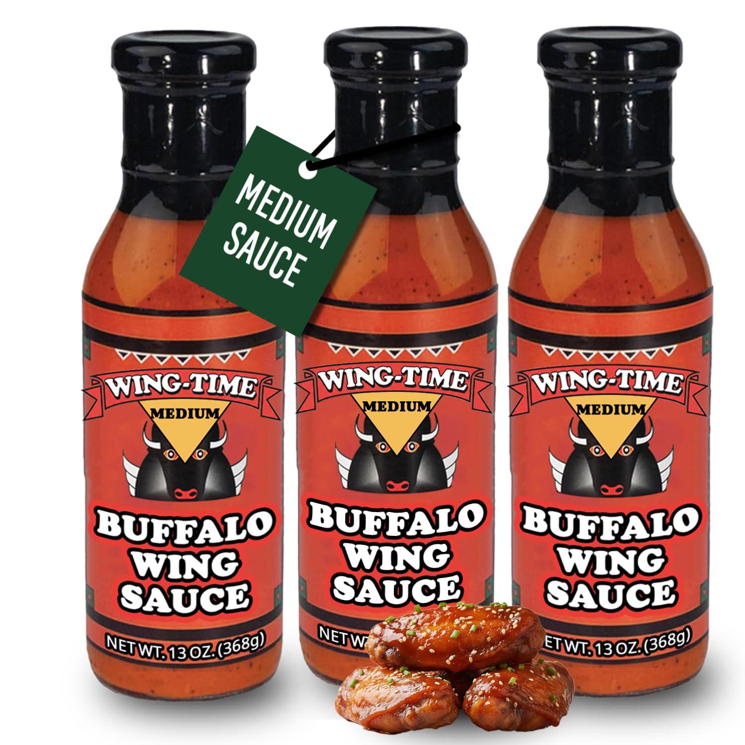 Wing-Time Traditional Buffalo Wing Sauce Medium (Pack of 3)