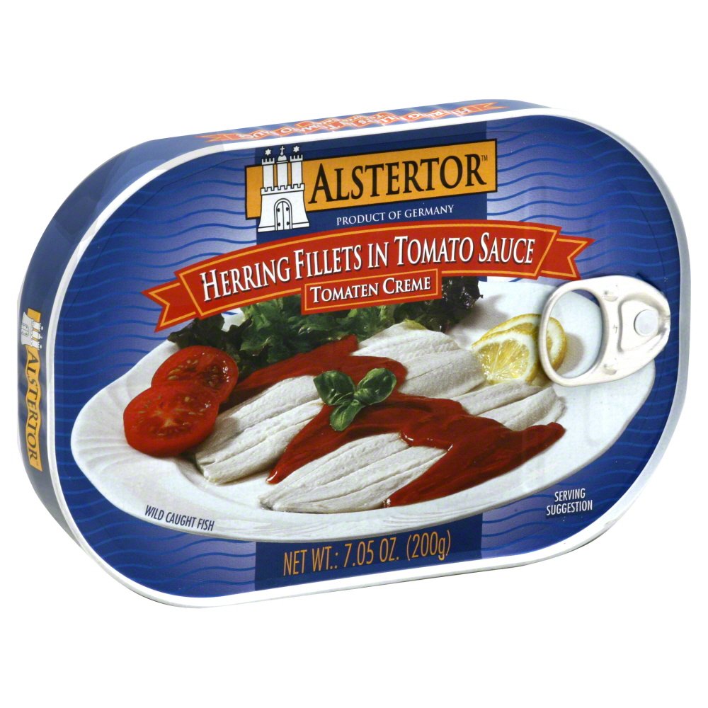 Alstertor Herring Fish Fillet in Tomato Sauce, 7.05 oz, Pack of 10