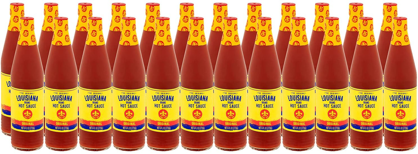 24 Pack Louisiana Brand Hot Sauce, The Original Perfect Hot Sauce 6 Ounce