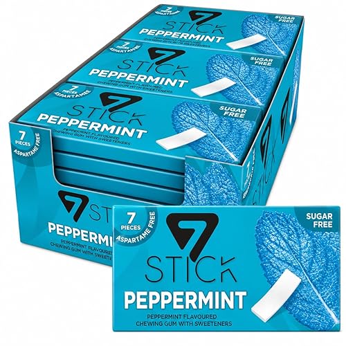 UNIQBITE Peppermint Sugar Free Chewing Gum, Natural Mint Gum Bulk, Sugarless Chicles for Fresh Breath, Aspartame Free, 24 Packs x 7 Pieces, 168 Count