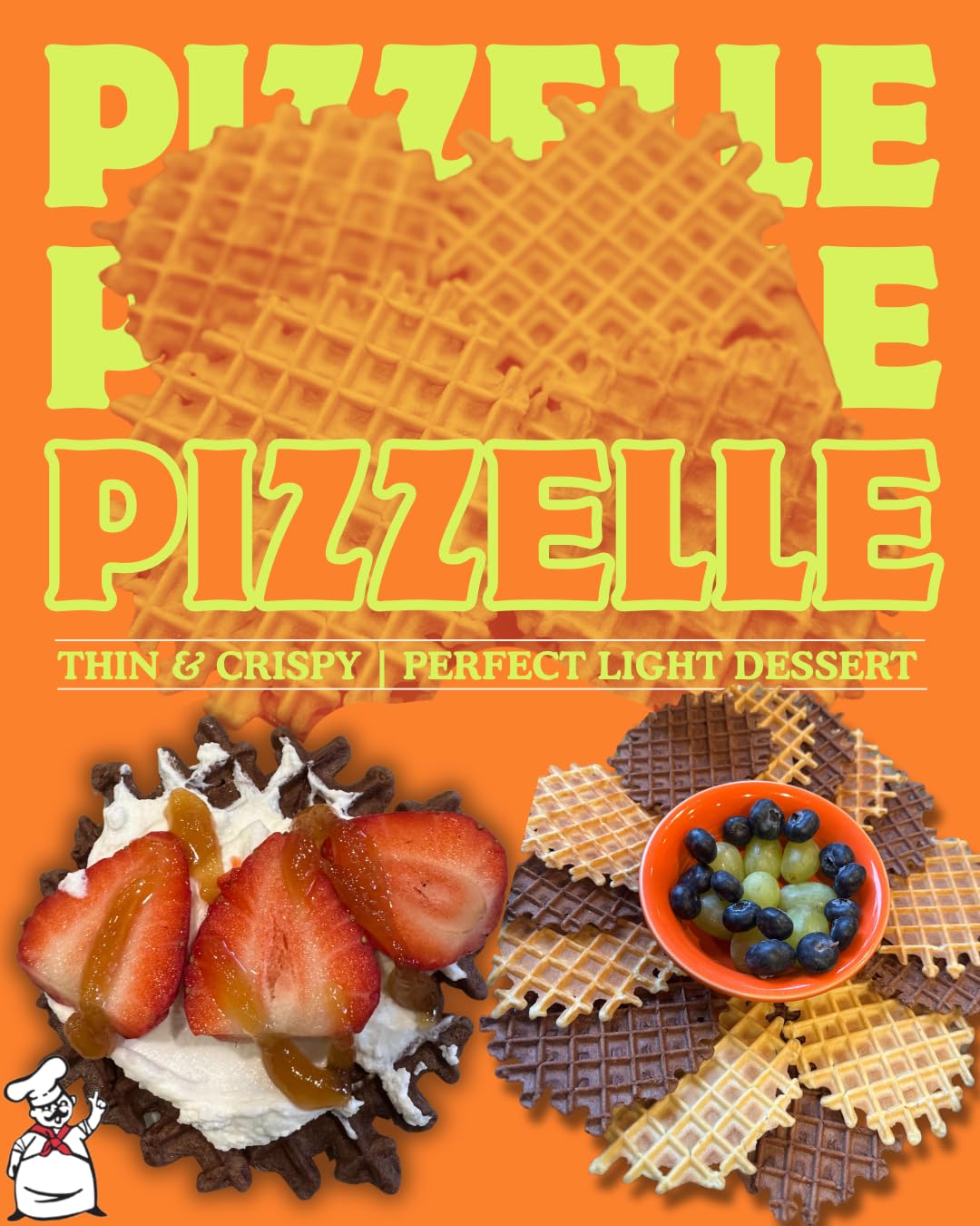 Little Pepi's Anise Pizzelles - Traditional Italian Waffle Cookies, Light & Crispy, Made with Farm Fresh Eggs, Authentic Italian Pizzelle Cookies