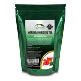 Zokiva Nutritionals - Moringa Hibiscus Tea 100 Bags With Premium Organic Moringa - Nutritious, Tasty and Naturally Caffeine-Free - In Resealable Zip