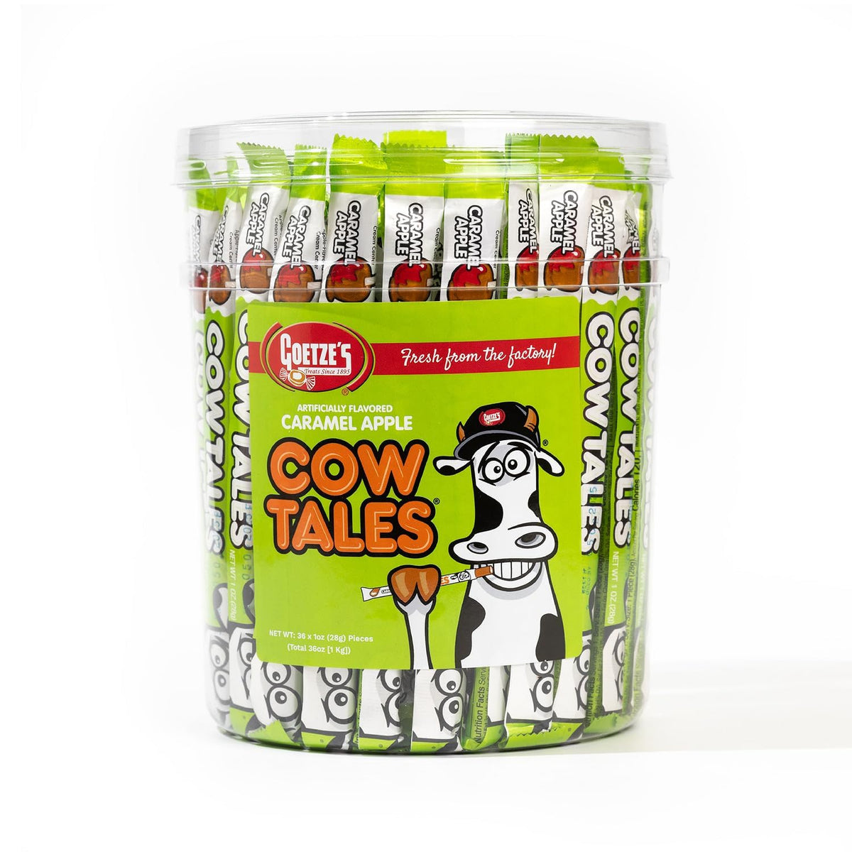 Goetze's Candy Caramel Apple Cow Tales, 4.5 lb 72ct Canister