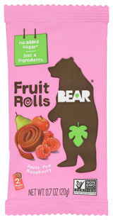 Bear Fruit Roll Raspberry Single, 0.7 oz