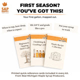 Maple Syrup Tapping Kit - (10) Taps for Maple Trees, (10) 3' Food Grade Maple Syrup Tubing Drops, (5) 1 Quart Maple Syrup Filters, Maple Syrup Drill