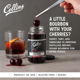 Collins Bourbon Cocktail Cherries - Drinks Garnish for Manhattan or Old Fashioned Cocktails and Desserts, Made with Award Winning Whiskey, 11 Ounce