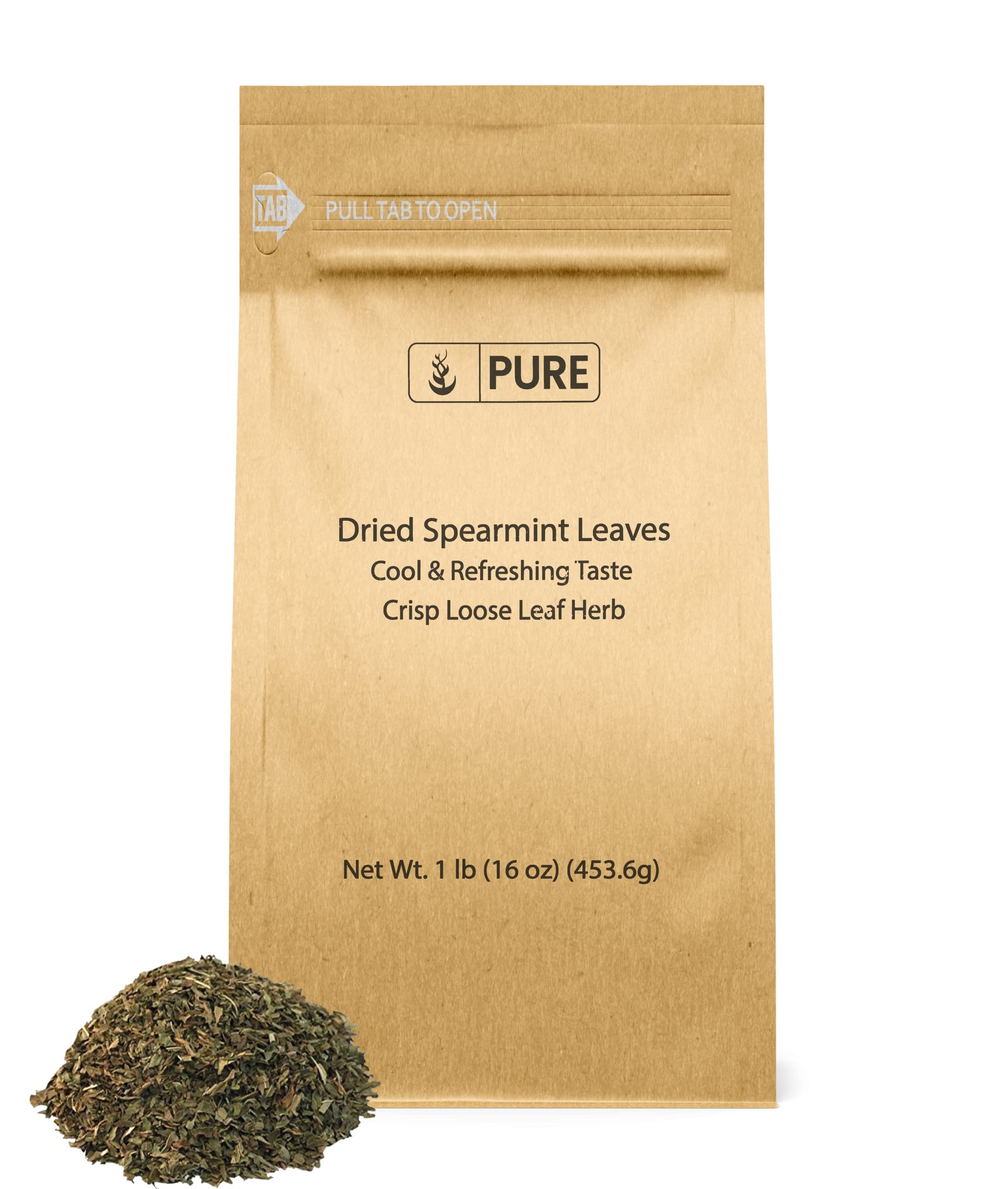 Dried Spearmint Leaves Fresh Flavor, Loose Leaf Tea Additive, Cool & Refreshing, Add to Tea (16 Ounce)