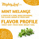 Mighty Leaf Organic Tea, Mint Melange, 15-Count Whole Leaf Pouches 1.32 Oz (Pack of 3)