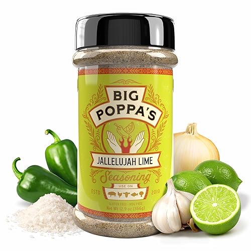Big Poppa’s Jallelujah Lime Seasoning Salt - Bold Lime & Jalapeño Citrus Spice Blend for Tacos, Chicken, Shrimp & Cocktails - Flavor-Packed Seasoning