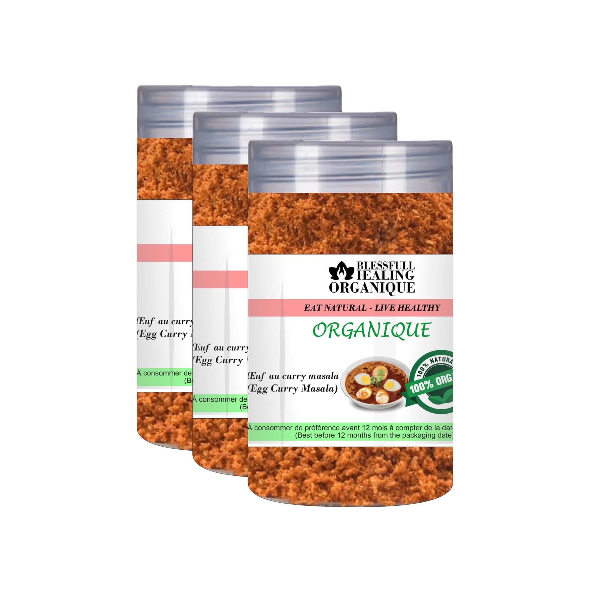 Blessfull Healing Organic Egg Curry Masala 100 Gram (3.52 oz) Each (Pack Of 3) = 300 Grams, Vegan
