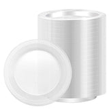 Hazyore 100 Pack 6 Inch Clear Plastic Dessert Plates Disposable, for Dessert & Appetizers BBQ Party Travel and Events Recyclable - BPA-Free Disposable