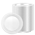 Hazyore 100 Pack 6 Inch Clear Plastic Dessert Plates Disposable, for Dessert & Appetizers BBQ Party Travel and Events Recyclable - BPA-Free Disposable