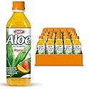 OKF Aloe Vera Drink Juice with Pure Aloe Pulp, Variety, 16.9 oz. (Mango, Pack of 20), Plant Based Drink, Korean drinks