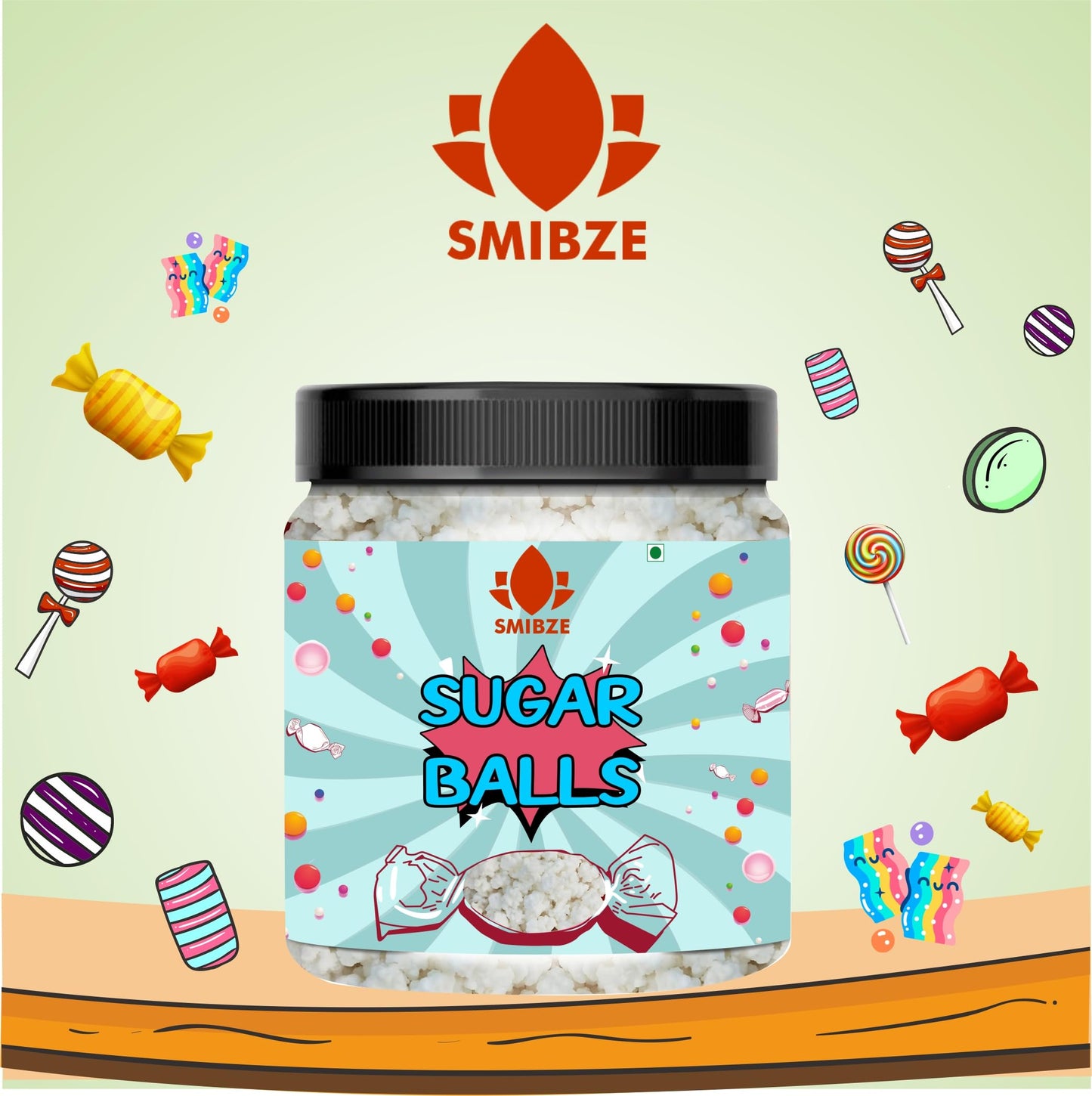 SMIBZE Natural Sugar Balls 100 GM (Pack of 1) SMIBZE