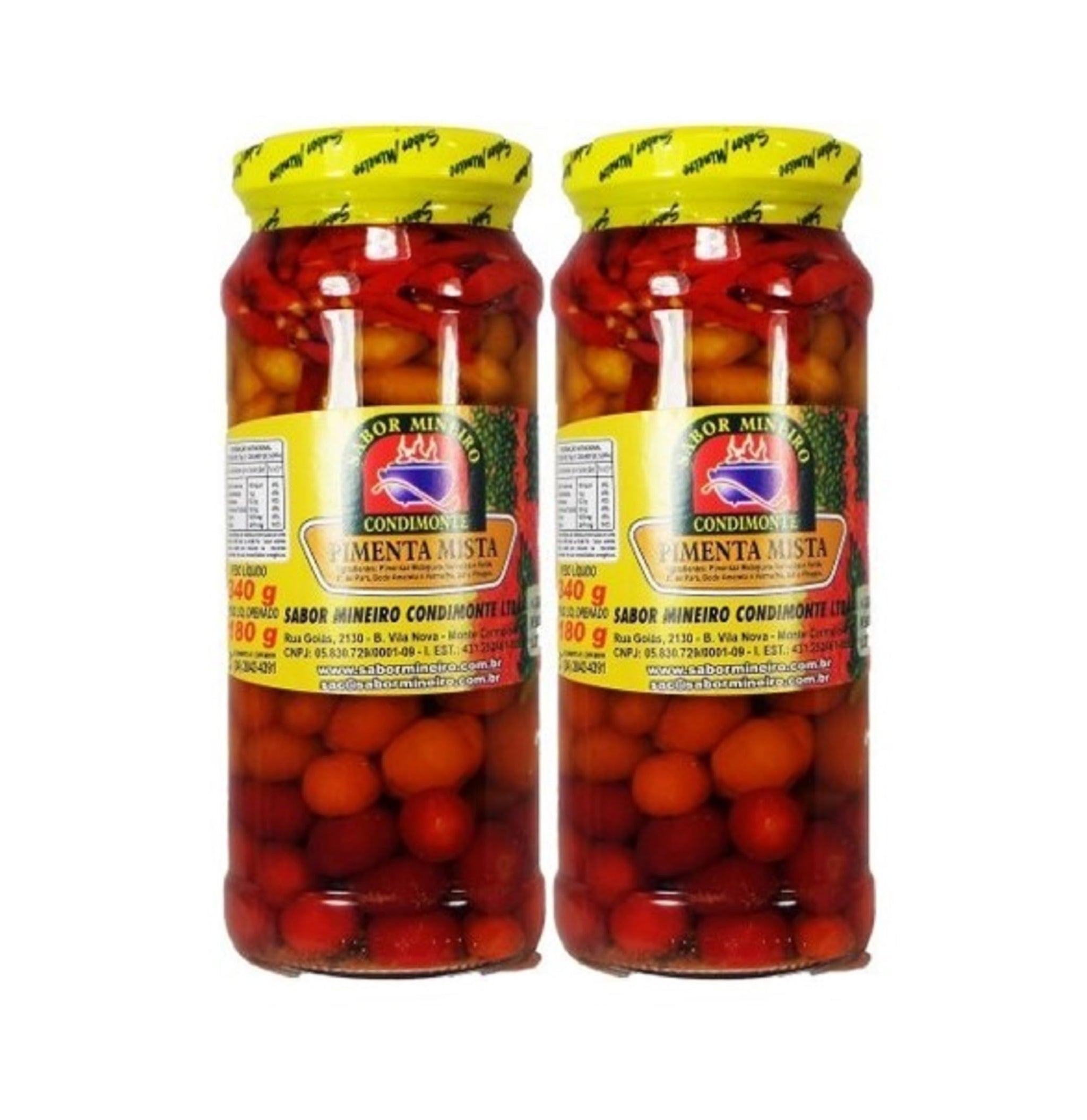 Sabor Mineiro Hot Pepper Sauce Pimenta Mista 11.99oz 300gr (2 Pack)