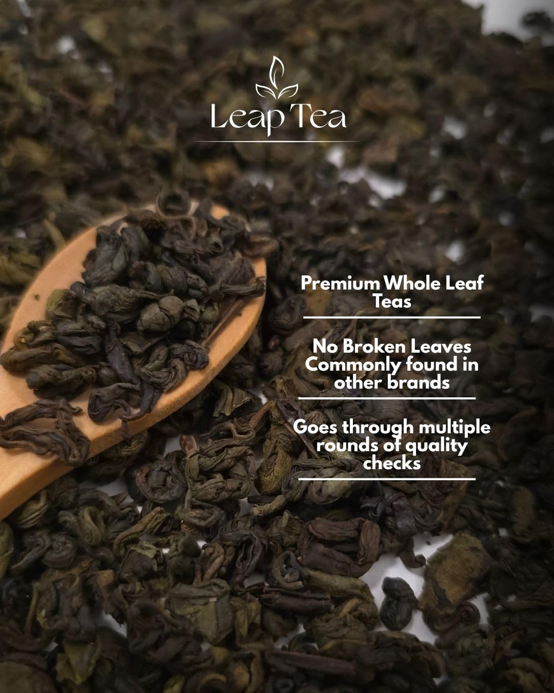 Leap Jasmine Green Tea Loose Leaf - Jasmine Scented Green Tea, Whole Leaf, Smooth Floral Aroma, Hot or Iced, 5 oz (142g) Loose Leaf Ceylon Tea, 90-100