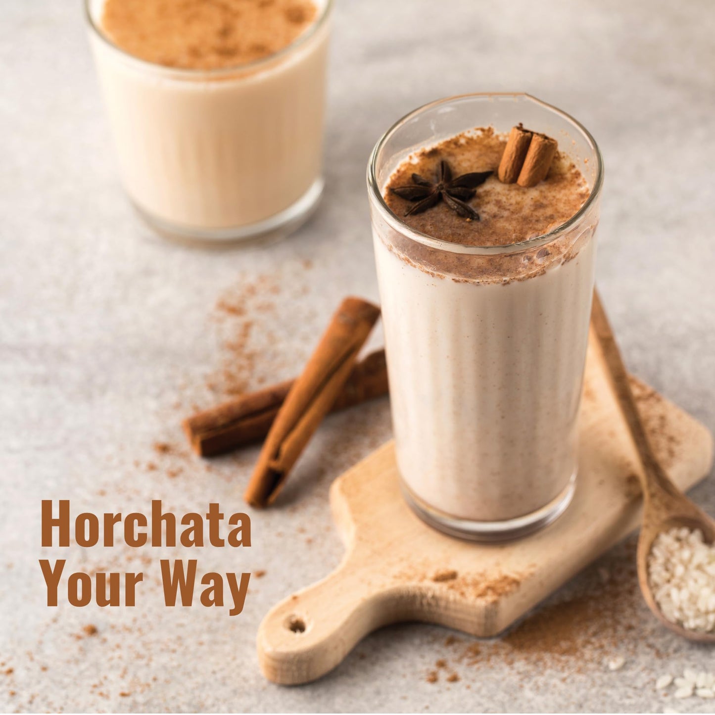 MOCAFE Horchata Mix Powder, café-crafted premium instant Mexican agua fresca, enjoy hot, iced, or frappe blended, bulk 3lb bag