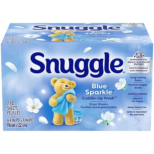 Snuggle Fabric Softener Dryer Sheets, Long-Lasting Fresh & Clean Scent, Softens Fabric, Reduces Static, Fights Wrinkles, Helps Repel Lint & Pet Hair