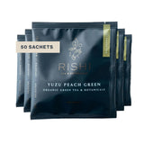 Rishi Tea Yuzu Peach Green Tea - Organic Loose Leaf Green & Herbal Blend, Naturally Sweet & Low Caffeine, Enjoy Hot or Iced - 50 Count