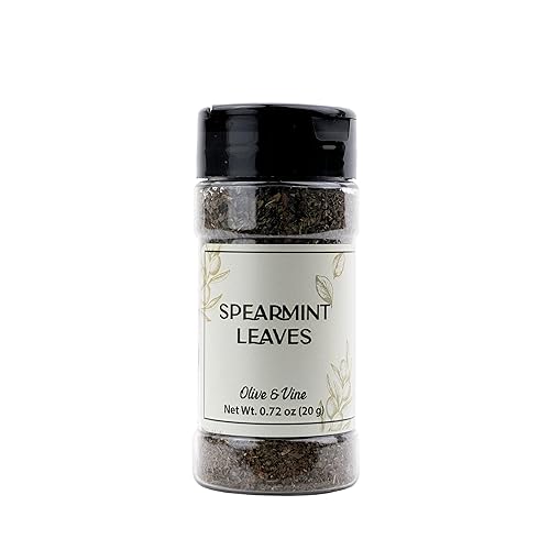 Olive & Vine Spearmint Leaves, Refreshing Mint Flavor, Use in Teas, Salads, Desserts, with Rich Tradition, Authentic Taste, For Global Recipes (0.72
