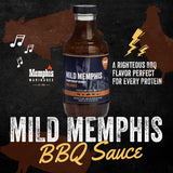 Memphis Marinades Championship Award Winner Mild Memphis BBQ Sauce, 16oz, Premium Sauce for Pork, Chicken & Beef, Non-GMO, Gluten Free