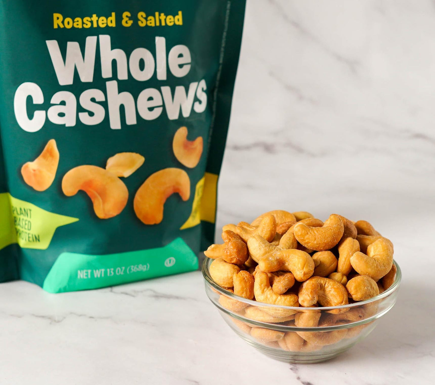 Platinum’s Roasted & Salted Cashews - Plant Based Protein, Fiber, Healthy Snack - Salted and Gently Roasted - Can Bring at Home, Work, Office, Gym