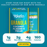 Kiss My Keto Granola Cereal - Grain Free Keto Cereal, Gluten Free Protein, Keto Nut for Yogurt (Coconut, Almond & Pecan, Pack of 1)