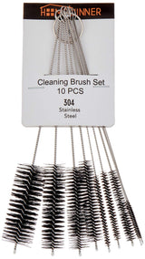 Pipe Cleaners Homewinner 8 inch Nylon Bottle Straw Cleaning Brush Set Stainless Steel Handle Flexible Tube Brushes Multiple Size, Set of 10