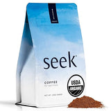 Seek Mold Free Coffee - Low Acid Coffee - Certified Organic Clean Coffee - Non-GMO 100% Arabica Ground Coffee - Third Party Tested For Mycotoxins