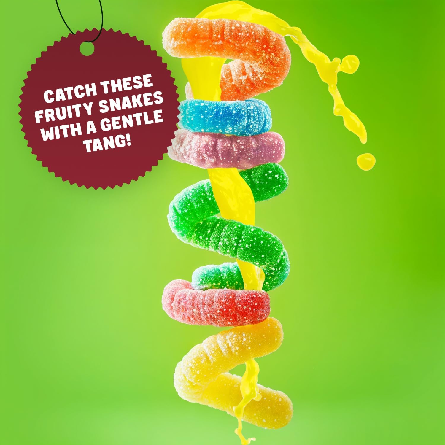 Guatemalan Sour Gummies 2 lb - Gummy Snakes, Gelatin Based, Assorted Flavors (Orange, Peach, Cherry, Grape, Cranberry, Apple), Bulk Candy, Resealable