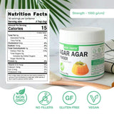 Agar Agar Powder 1000 Strength, 100% Natural Seaweed, Vegan Gelatin Substitute, Gluten-free, Non-GMO, Planted-Based, Unflavored, 5.3 oz (150g)
