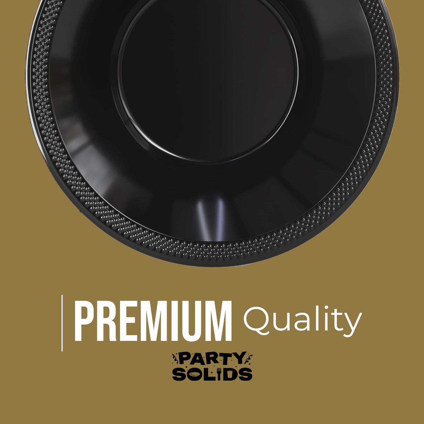 Exquisite Party Solids 12 Oz Black Plastic Bowls Disposable Bowls for Hot Food Soup 100 Pcs - For Soup, Salad, Cereal, Desserts & Party Supplies