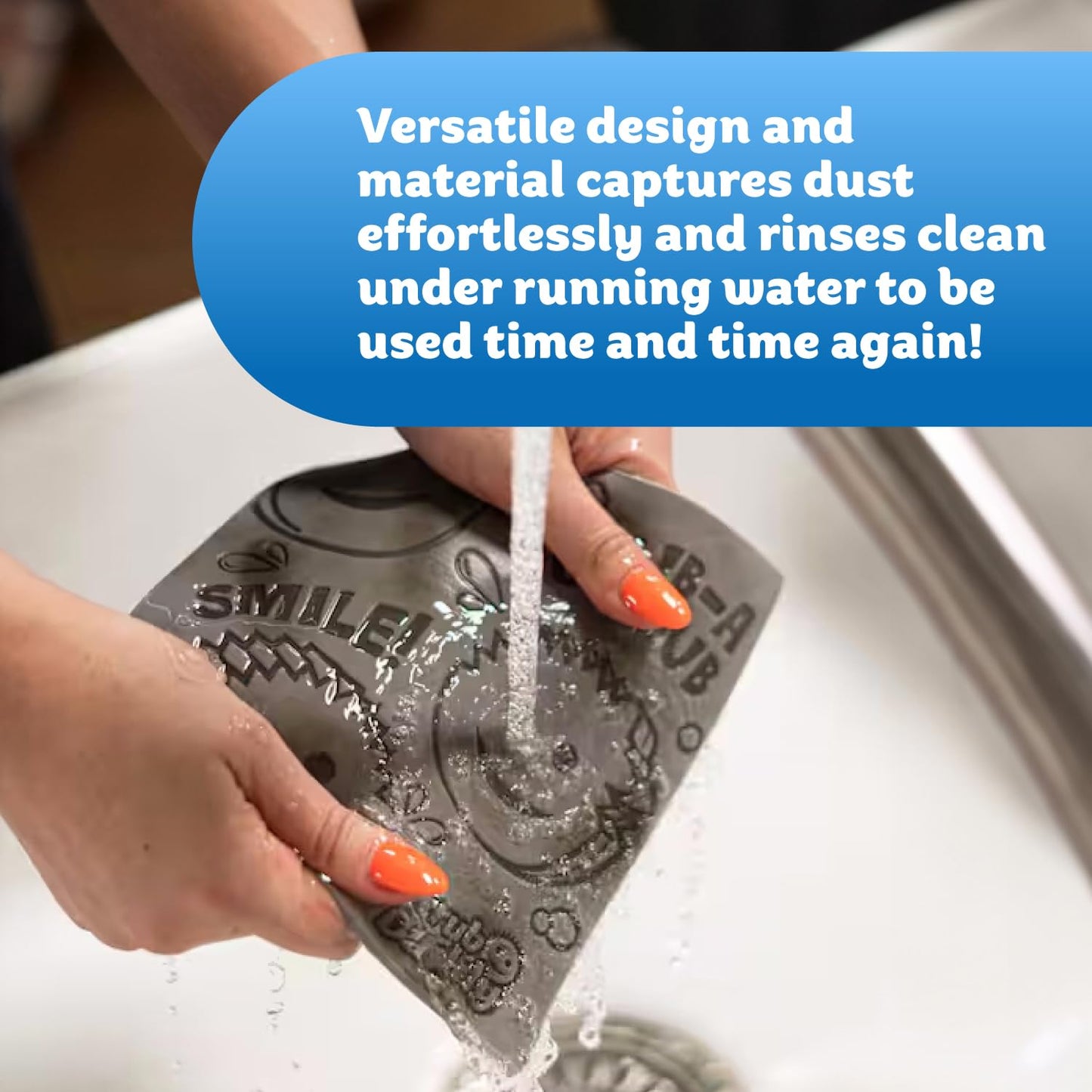 Scrub Daddy Damp Duster Towel - Durable Sponge-Like Dust Cleaner for Multisurface Dusting, Picking Up Pet Hair, Dirt & Grime of All Kinds - Reusable