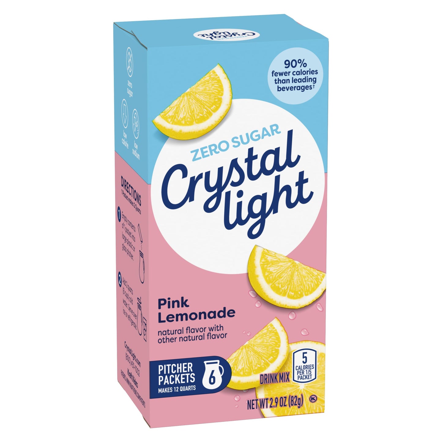 Crystal Light Pink Lemonade Drink Mix (24 Pitcher Packets, 4 Canisters of 6)