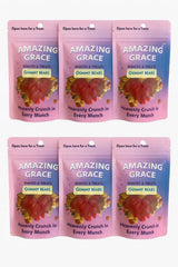 Gummy Bears, Amazing Grace Snacks, Fruity Gummy Candy Packs, Pack of 6, Gluten Free Snacks, For all seasons, For Kids and adults, Prayerfully made