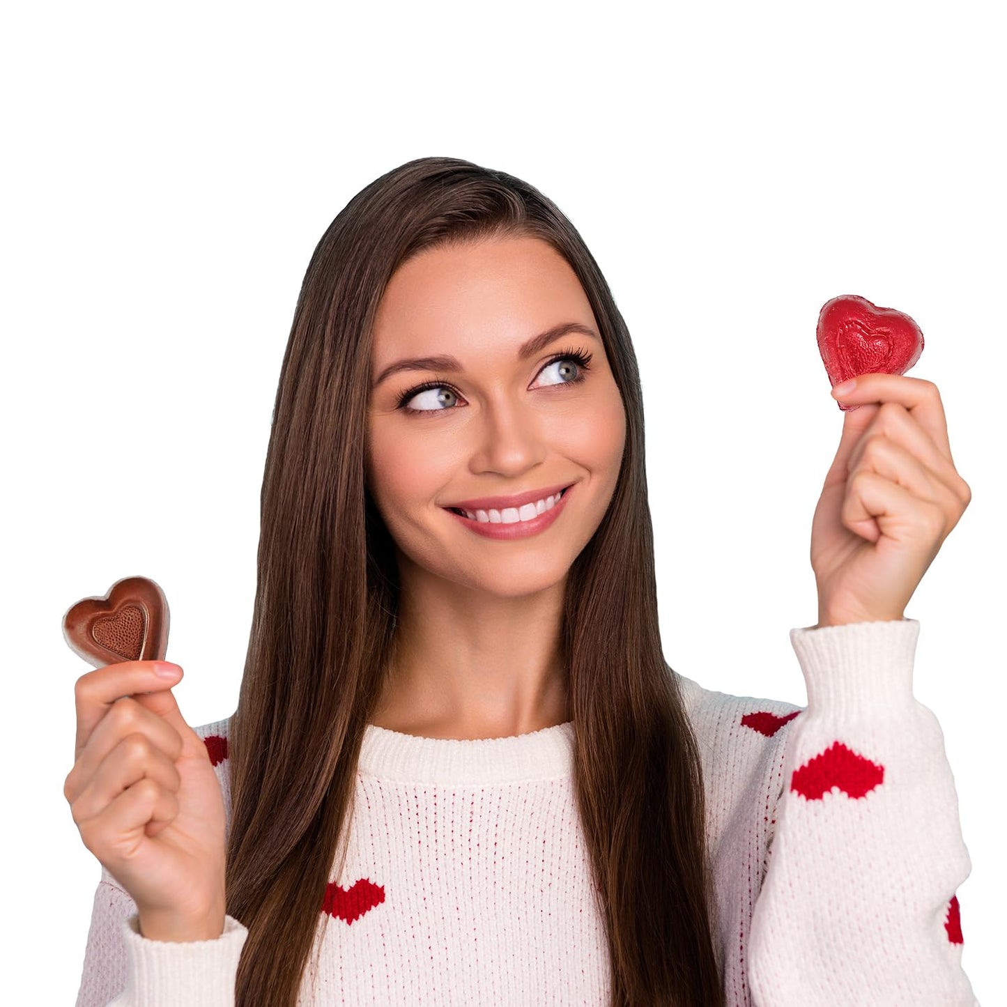 1 Pound Fruidles Valentine's Milk Chocolate Hearts, Party Bag Fillers, Red Individually Wrapped Foils, Kosher Certified