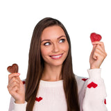2 Pounds Fruidles Valentine's Milk Chocolate Hearts, Party Bag Fillers, Red Individually Wrapped Foils, Kosher Certified