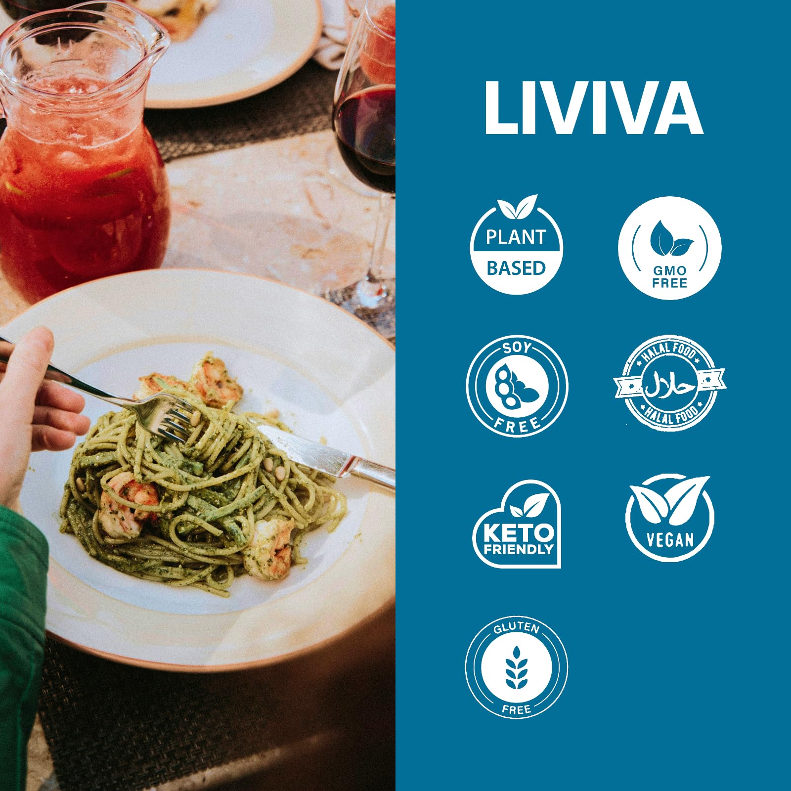 LIVIVA Dried Shirataki Low Carb Plant-Based Gluten Free Pasta - Konjac Noodles - Taste & Cook like Regular Spaghetti & Rice - Diabetic-Friendly, Low