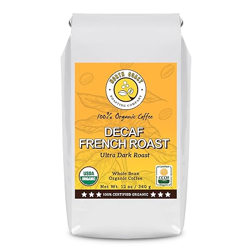 North Coast Roasting Company, Ultra Dark Roast, Low Acid Organic Coffee, Whole Bean - Swiss Water Process Decaf. French Roast, USDA Certified Organic