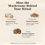 Immortal Mycelium Mushroom Matcha Drink Mix - Ceremonial Grade Matcha with Lion’s Mane, Cordyceps & Chaga - Creamy Adaptogenic Green Tea Latte - 15
