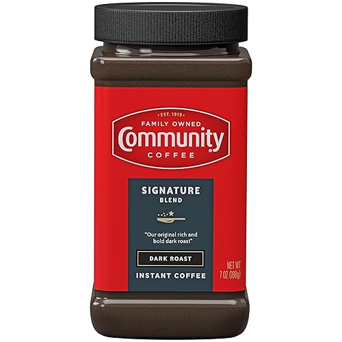 Community Coffee Signature Blend Instant Coffee, Dark Roast, 7 oz Jar (Pack of 1)