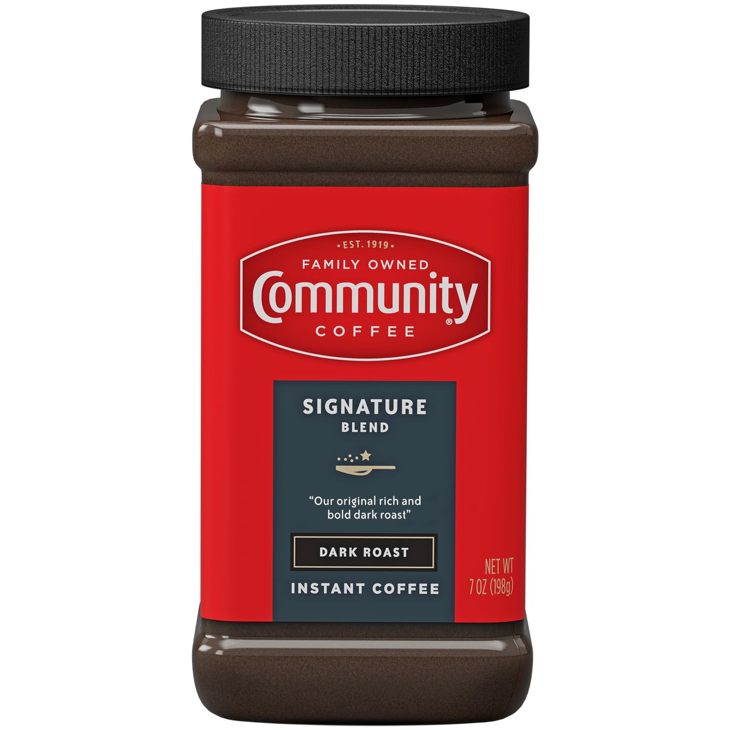 Community Coffee Signature Blend Instant Coffee, Dark Roast, 7 oz Jar (Pack of 1)