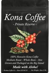 100% Kona Coffee - Whole Bean - Medium Roast - 1 lb (16oz) - Grown and Packaged on the Big Island of Hawaii - Keokea Coffee Co.