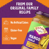 Patak’s Medium Mango Pickle - Authentic Indian Relish with Mango Chunks & Aromatic Spices - Perfect with Naan, Pappadum, Sandwiches & Salads - Vegan