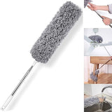 HEOATH Microfiber Feather Duster with Extendable Pole, 30-100 inches Extra Long Cobweb Duster for Cleaning, Bendable Head, Non-Scratch, Washable